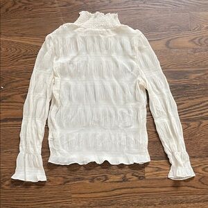 Ultra Pink Cream Ruffled turtleneck Blouse